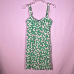 PATAGONIA WOMENS SUMMERTIME HEMP COTTON GREEN FLORAL MINI DRESS 6